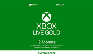 Microsoft Xbox Live Gold 12 Monate Mitgliedschaft