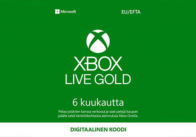 Microsoft Xbox Live Gold 6 Kk Jäsenyys