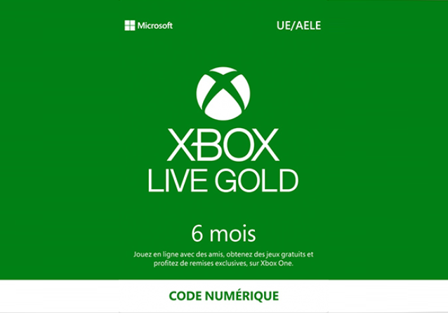 Microsoft Xbox Live Gold 6 Mois Abonnement