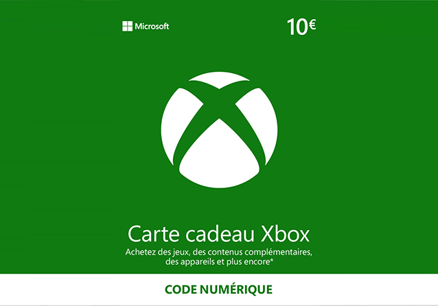 Microsoft Xbox Live Carte Cadeau 10€