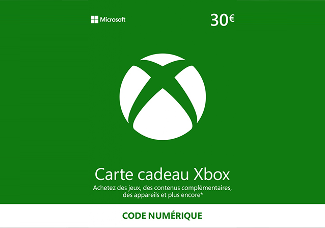 Microsoft Xbox Live Carte Cadeau 30€